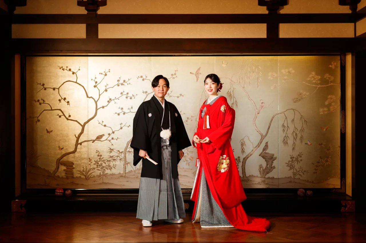 鮮やかな色打掛が映える和の世界。<br>こだわりの和装フォトウエディング